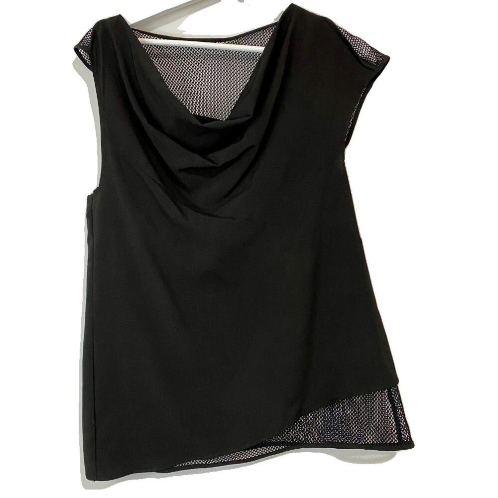 Cynthia Rowley Women’s Blouse Asymmetrical Top Black Size Small EUC